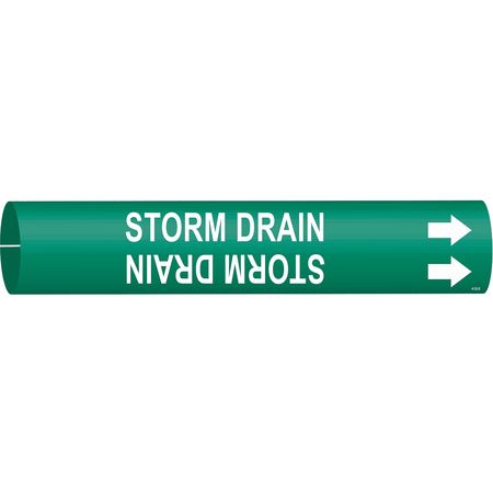 BRADY Pipe Marker, Storm Drain, Green, 4 to 6 In 4132-D