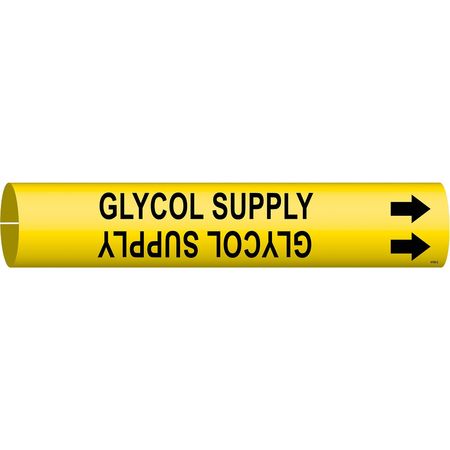 BRADY Pipe Marker, Glycol Suppl2-1/2to3-7/8 In 4190-C