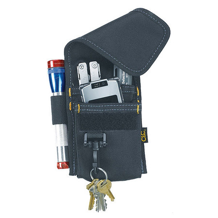 Clc Work Gear Tool Pouch, Tool Holster, Black, Polyester, 4 Pockets 1104