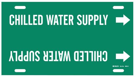 BRADY Pipe Mrkr, Chilled Water Supply, 8 to9-7/8 4024-G