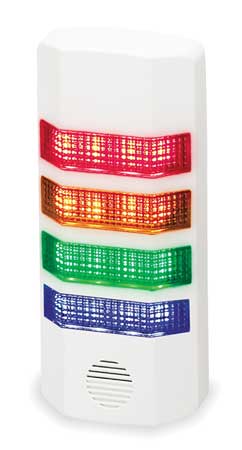 FEDERAL SIGNAL Tower Light, 60 FPM, Blue, Green, Orange, Red SCB-024QC