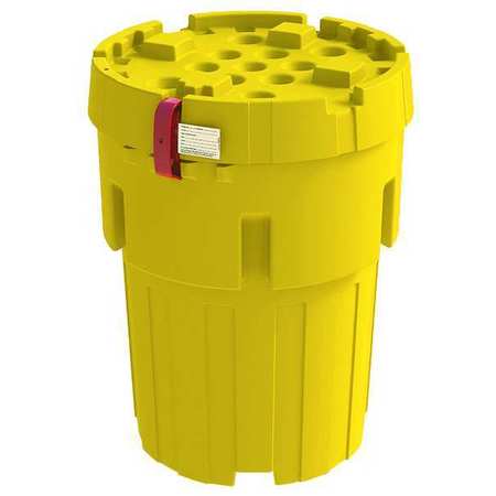 ENPAC Open Head Salvage Drum, Polyethylene, 95 gal, Unlined, Yellow 1295-YE