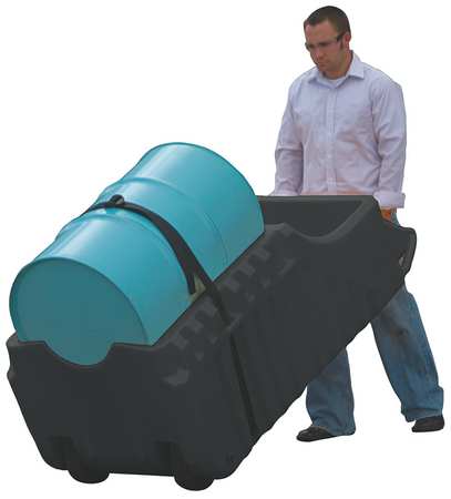 Justrite Spill Containment Indoor/Outdoor Drum Caddy, Fits 55 Gallon Drums, Black - 28665 28665