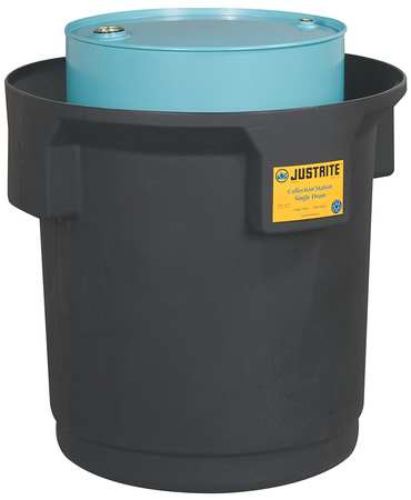 JUSTRITE Single Drum Spill Container, Black 28685