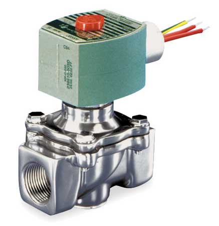 REDHAT 120V AC Aluminum Fuel Gas Solenoid Valve with Test Port, Normally Closed, 1/2 in Pipe Size 8040G022