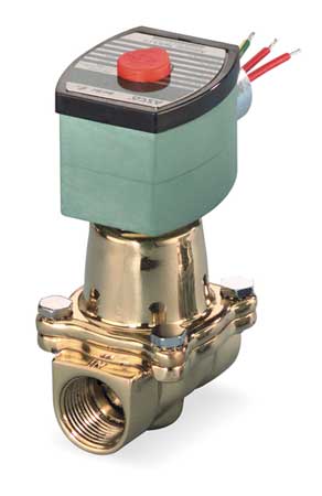 REDHAT 120V AC Brass Steam Solenoid Valve, Normally Closed, 3/8 in Pipe Size 8222G093
