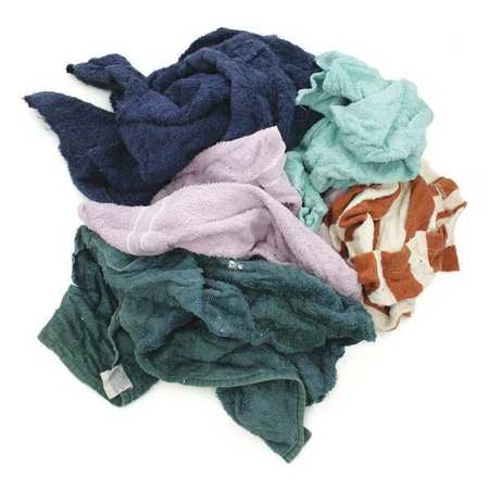 ZORO SELECT Reclaimed Terry Cloth Rag 10 lb. Varies Sizes, Assorted 515-10N