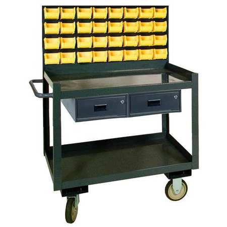 Zoro Select Louvered Cart, 54-1/2 In. H, 36 In. L RSC-2436-2-LP-2DR-32B-95