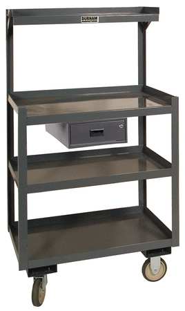 Zoro Select Steel Cart, 1200 Lbs, 4 Shelves, 1 Drawer PSD-2430-4-D-95