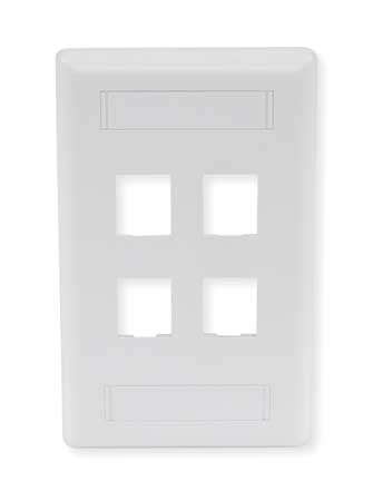 HUBBELL PREMISE WIRING Hubbell 4-Socket IFP14OW Faceplate - 4 x Socket(s) - 1-gang - Office White IFP14OW