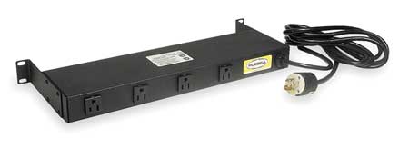 HUBBELL PREMISE WIRING Hubbell MCCPSS19TS 8-Outlets Power Strip - NEMA 5-15P - 8 x NEMA 5-15R - 10 ft Cord - 15 A Current - 125 V AC Voltage - Rack-mountable MCCPSS19TS