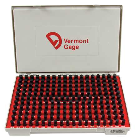 VERMONT GAGE Pin Gage Set, Plus, 10-13.98mm, Black 902100400