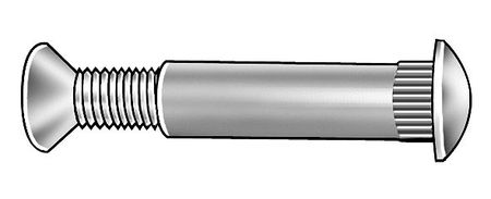 Zoro Select Arch Barrel, #10-32, 1 3/16 in Brl Lg, 5/16 in Brl Dia, 18-8 Stainless Steel Plain Z5025