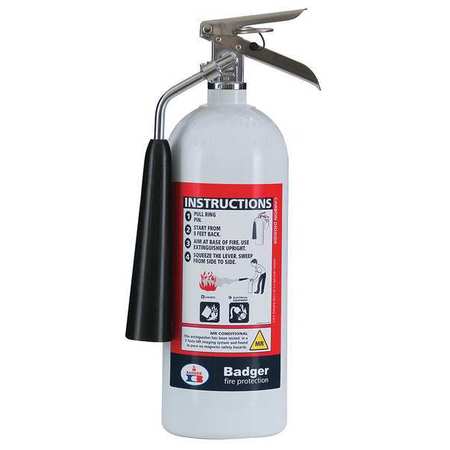 BADGER Fire Extinguisher, 5B:C, Carbon Dioxide, 5 lb B5V-1MR