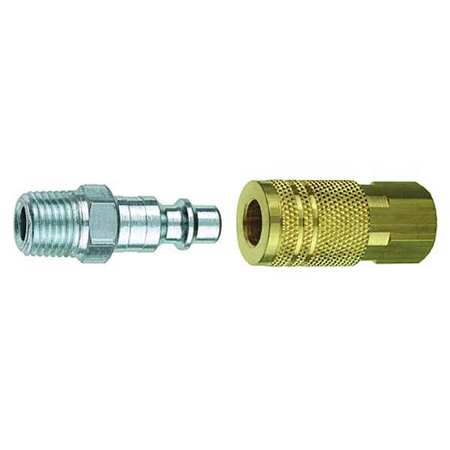 Amflo Hose Coupling Set, 1/4 in Hose Fitting Size, 1/4 in Coupling SIze, Brass, 13-201 13-201