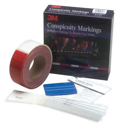 3M Conspicuity Tape Kit, Red/White, 75Ft 051131-06398