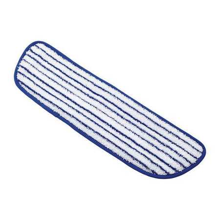 RUBBERMAID COMMERCIAL 18 in L Flat Mop Pad, 0.25 oz Dry Wt, Hook-and-Loop Connection, White, Microfiber FGQ80000WH00