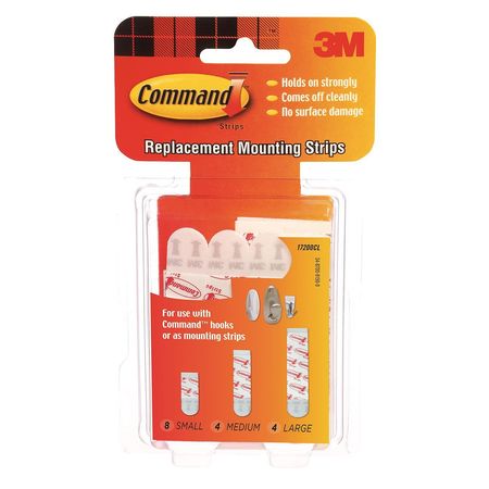 Command Assorted Replacement Strip, Foam, PK16 17200-16ESF