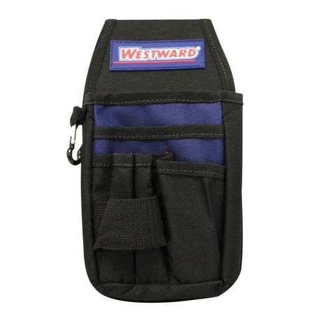 Westward Tool Pouch, 6 Pockets, Compatible with Tool Belts up to 3 in, Belt Clip, Open Top 5MZL9