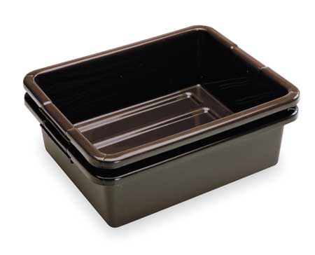 RUBBERMAID COMMERCIAL Nesting Container, Brown, Polyethylene, 21 1/2 in L, 17 1/8 in W, 7 in H, 7.63 gal Volume Capacity FG335100BRN