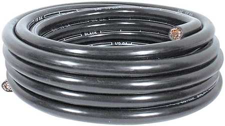 Quickcable Battery Cable, 1/0 AWG, Solid, 60V, PVC, Blk 200106-396-025
