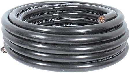 QUICKCABLE Battery Cable, 1/0 AWG, Solid, 60V, PVC, Blk 200106-396-025