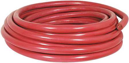 QUICKCABLE Battery Cable, 1 ga., Solid, 60V, PVC, Red 200205-396-025