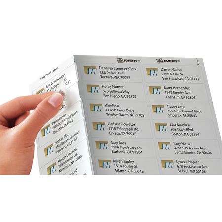 Avery Avery® Clear Easy Peel® Address Labels for Inkjet Printers 8660, 1" x 2-5/8", 750 Labels 727828660