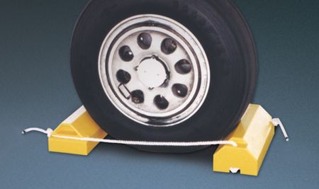 Checkers Airplane Chock, 4 In H, Urethane, Yellow AC4614-LR