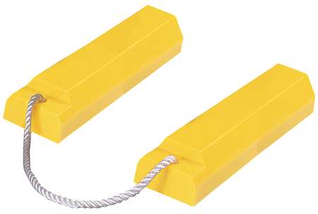 CHECKERS Airplane Chock, 3-1/4 In, Urethane, Ylw, PR AC3518-RP-P