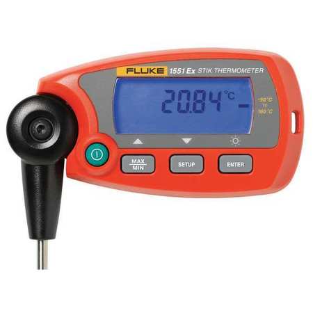 FLUKE RTD Thermometer, -58 to 320F, Digital 1551A-12