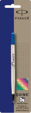 Parker Pen Refill, Rollerball, Blue, Medium 3022531