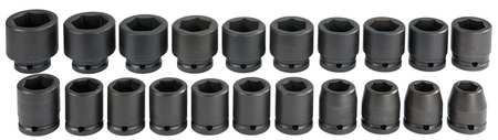 PROTO 3/4" Drive Impact Socket Set, Metric, 21 pcs J72103M