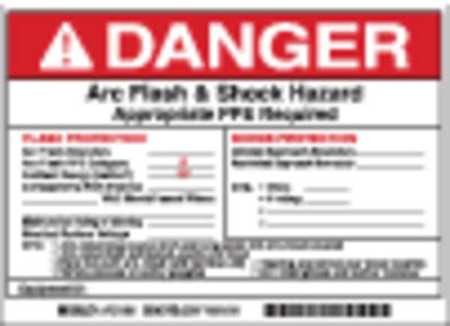 BRADY Arc Flash Protection Label, 5 In. H, PK5, 121094 121094