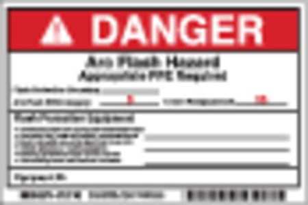 BRADY Arc Flash Protection Label, 4 In. H, PK5 121102