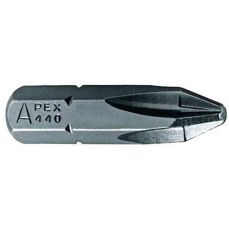 Apex Tool Group Torsion Bit, SAE, 1/4", Hex, #2, 1", PK250 446-2X-250PK