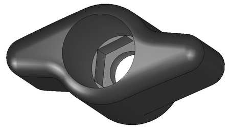 Innovative Components Snap Lock T Knob, M6 Thread Size, 1-1/4" Dia., Thru Tap KNH4-HEXTH1----