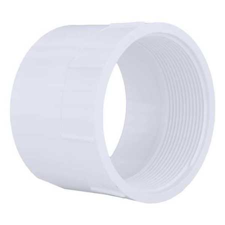 ZORO SELECT PVC Female Adapter, FNPT X Hub, 4 in Pipe Size 06396