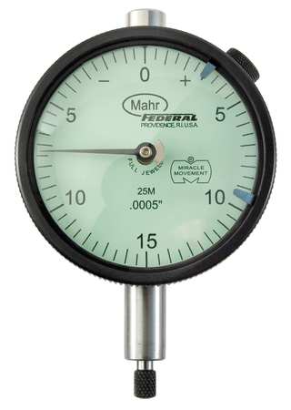 MAHR Dial Indicator, 0 to 0.075 In, 0-15-0 2015786