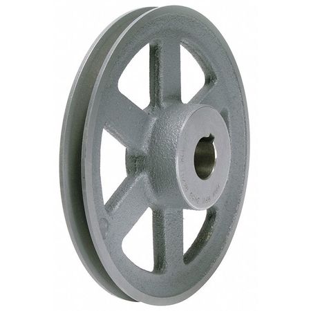 ZORO SELECT 7/8" Fixed Bore 1 Groove Standard V-Belt Pulley 8.25" OD AK8478