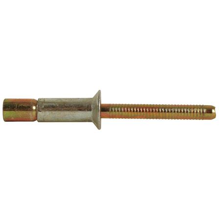 ZORO SELECT Blind Rivet, Countersunk Head, 1/4 in Dia., 11/16 in L, Steel Body, 100 PK 5RKF5