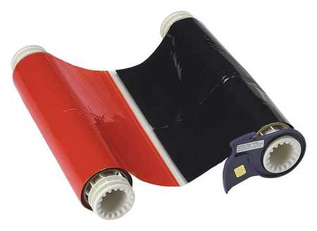 BRADY Ribbon Cartridge, Black/Red, 6-1/4 In. W 13523