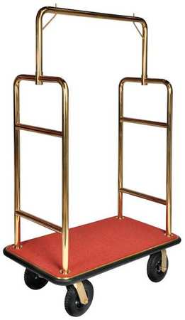 CSL Bellmans Cart, Brasstone Finish, Rd Carpet 2533BK-030-RED