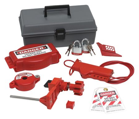 BRADY Portable Lockout Kit, Filled, Valve, 10 99324