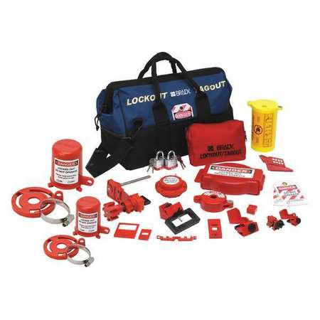 BRADY Portable Lockout Kit, Electrical/Valve, 17 99691