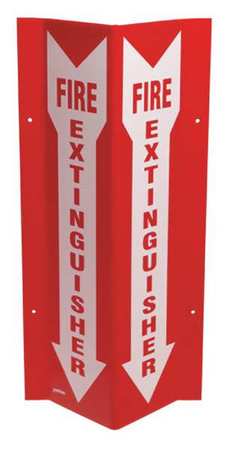 BRADY Fire Extinguisher Sign, 18 in Height, 8 1/2 in Width, Acrylic, Rectangle, English SP818V