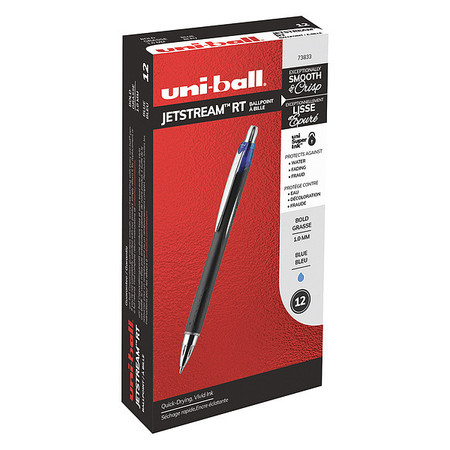 UNI-BALL Retractable Rollerball Pen, 1 mm, Blue PK12 73833