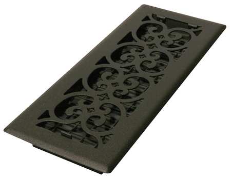 Decor Grates Floor Register, 5.5 X 13.5, Textured Black, Cast Iron ST412