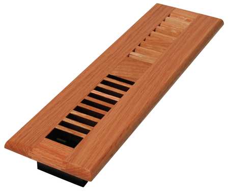 DECOR GRATES Floor Register, 3.75 X 13.5, Lacquered Natural, Oak Wood WL212-N