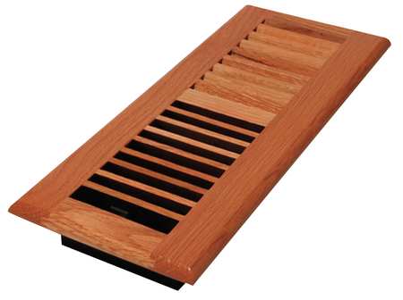 DECOR GRATES Floor Register, 5.5 X 13.5, Lacquered Natural, Oak Wood WL412-N